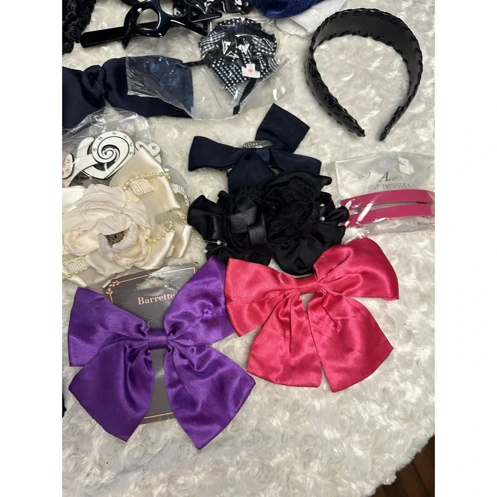 Lot of Hair Bows and Clips: Assorted Styles and Colors